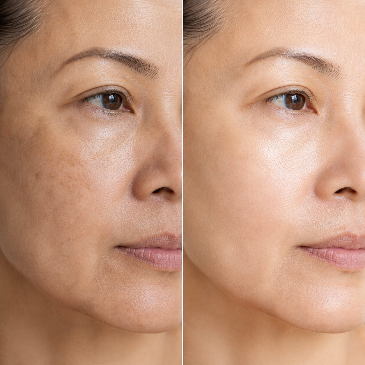 Before and after skin comparison